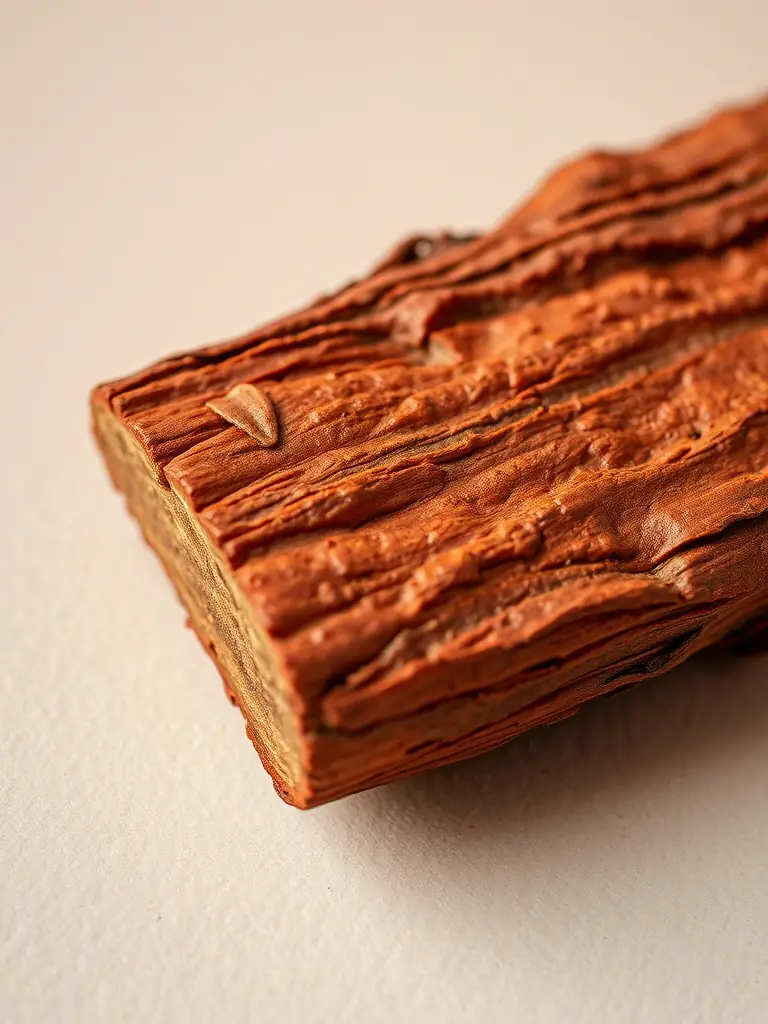 A close-up shot of Yohimbe bark, highlighting its natural texture and origin, emphasizing its role in enhancing blood flow and sexual function for Power Stamina.